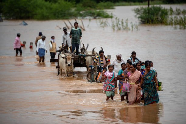 People migrating from flood affected area